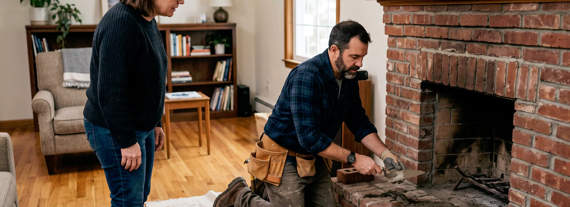 Brick Fireplace Repair in Kyle