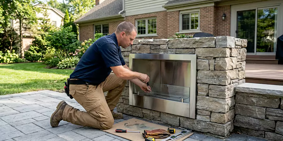 Outdoor Ethanol Fireplace Installation Kyle