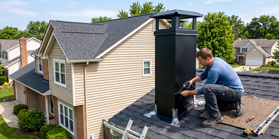 Prefab Chimney Chase Installation Kyle